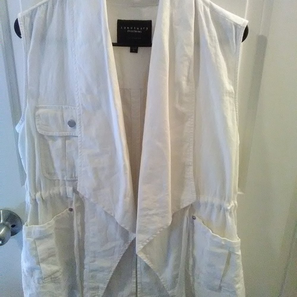 Sanctuary White Linen Vest